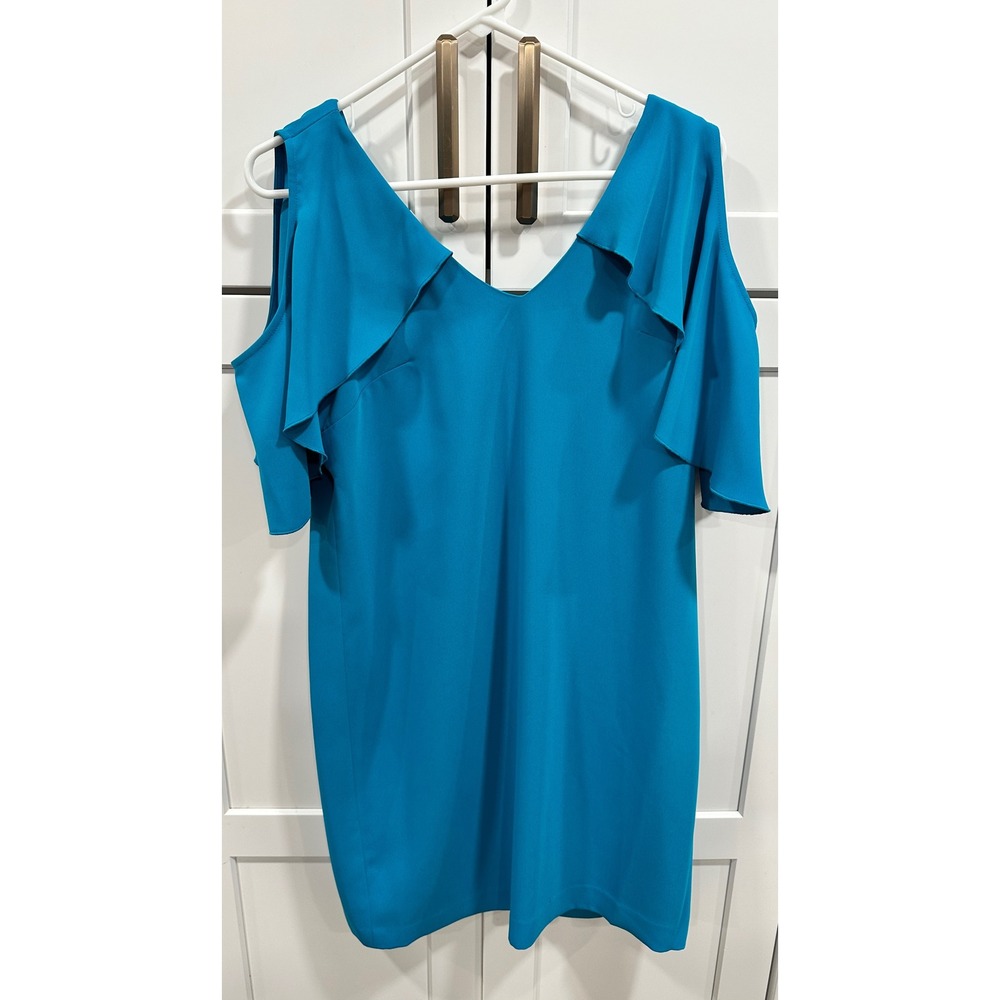 Trina Turk Blue Cold Shoulder Sheath Dress
